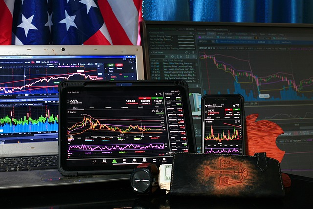 uk stock market trading dashboard with ftse 100 chart